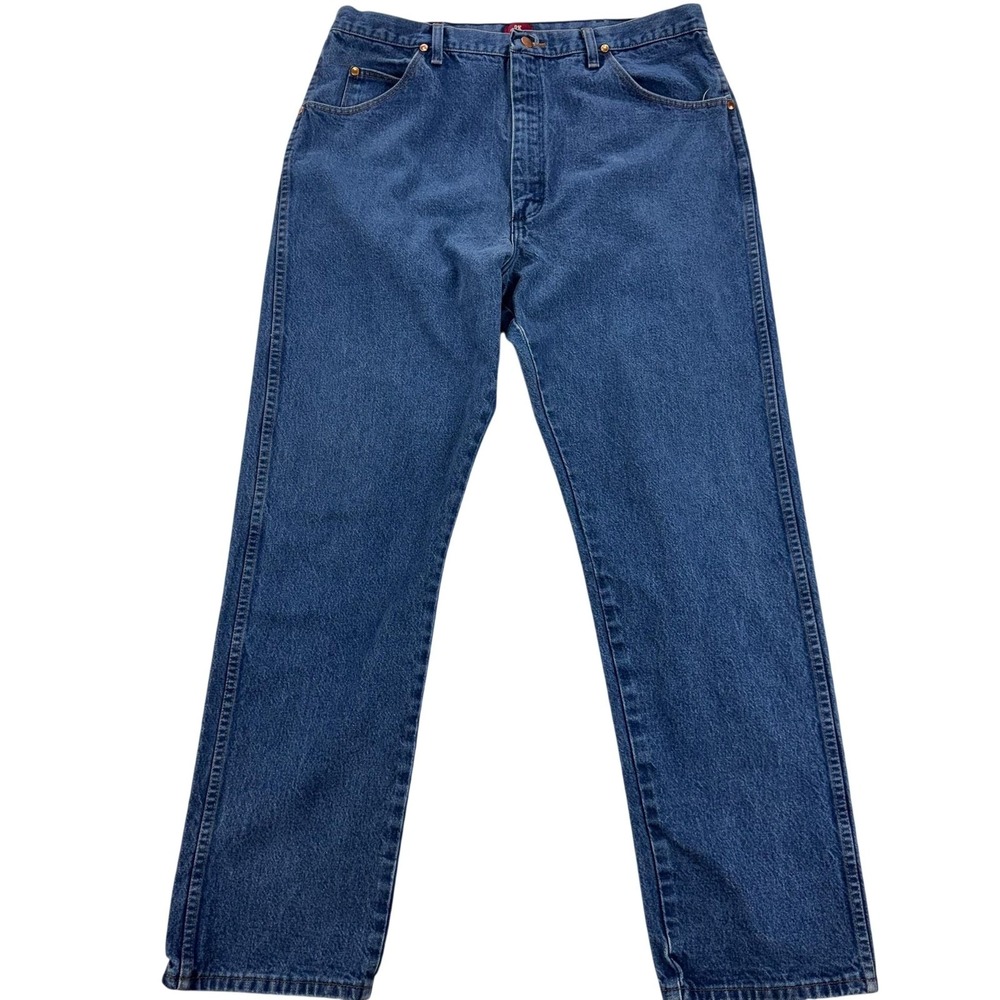 Wrangler Jeans Mens 40 Blue Cowboy Cut Relaxed Straight Denim 36x32 31MWZDN